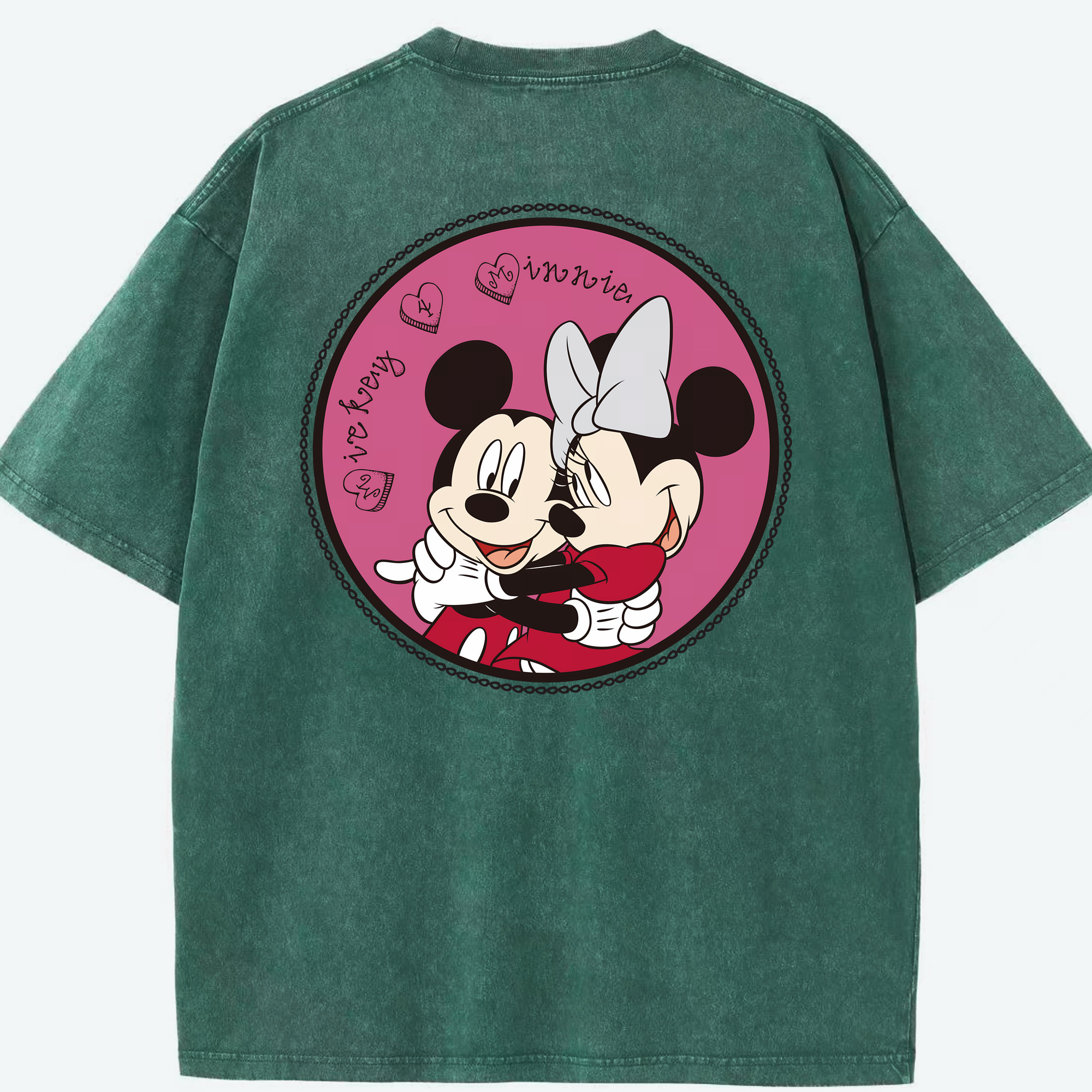 （画像用） ミッキーマウス Mickey Mouse 綿100% ヴィンテージ風 半袖Tシャツ（背面プリント）